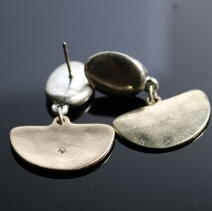 Cute boat shaped earrings- Gold and silver tone